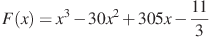 F(x)=x^3-30x^2+305x-frac{11}{3}
