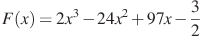 F(x)=2x^3-24x^2+97x-frac{3}{2}